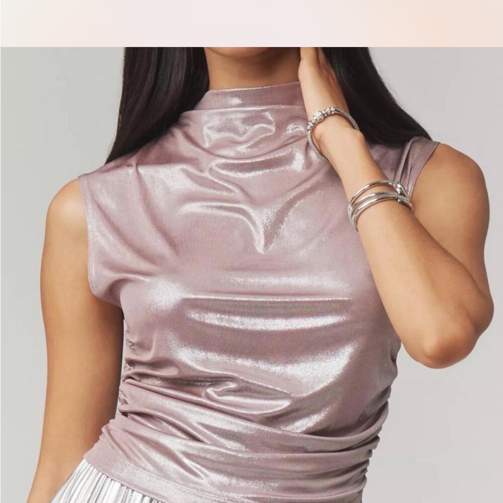 Anthropologie Maeve Pink Fitted Ruched Tank Top